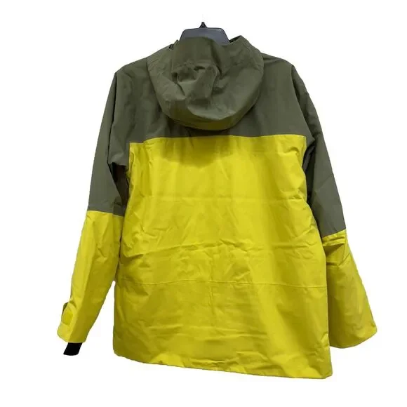 Men’s Sz L Marmot Hooded Elevation Ski Jacket. Yellow & Gray. Insulated.